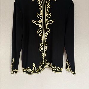 Ming Wang Black Jacket with Yellow Detailing